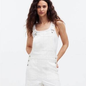Madewell White Denim Overalls Relaxed Fit